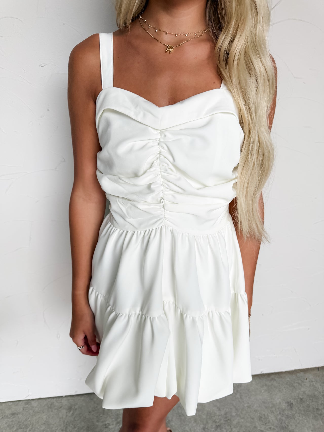 On The Move Ruched Bubble Hem Dress