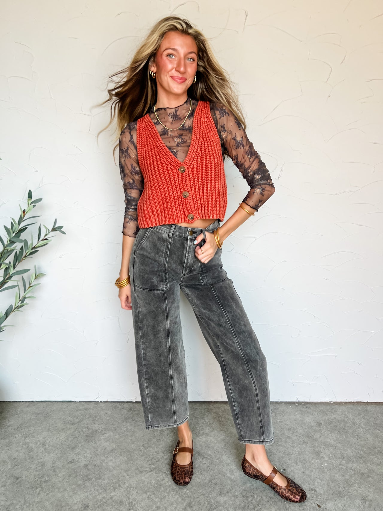 Worth Another Shot Chunky Knit Tank Sweater- Spices Brandy