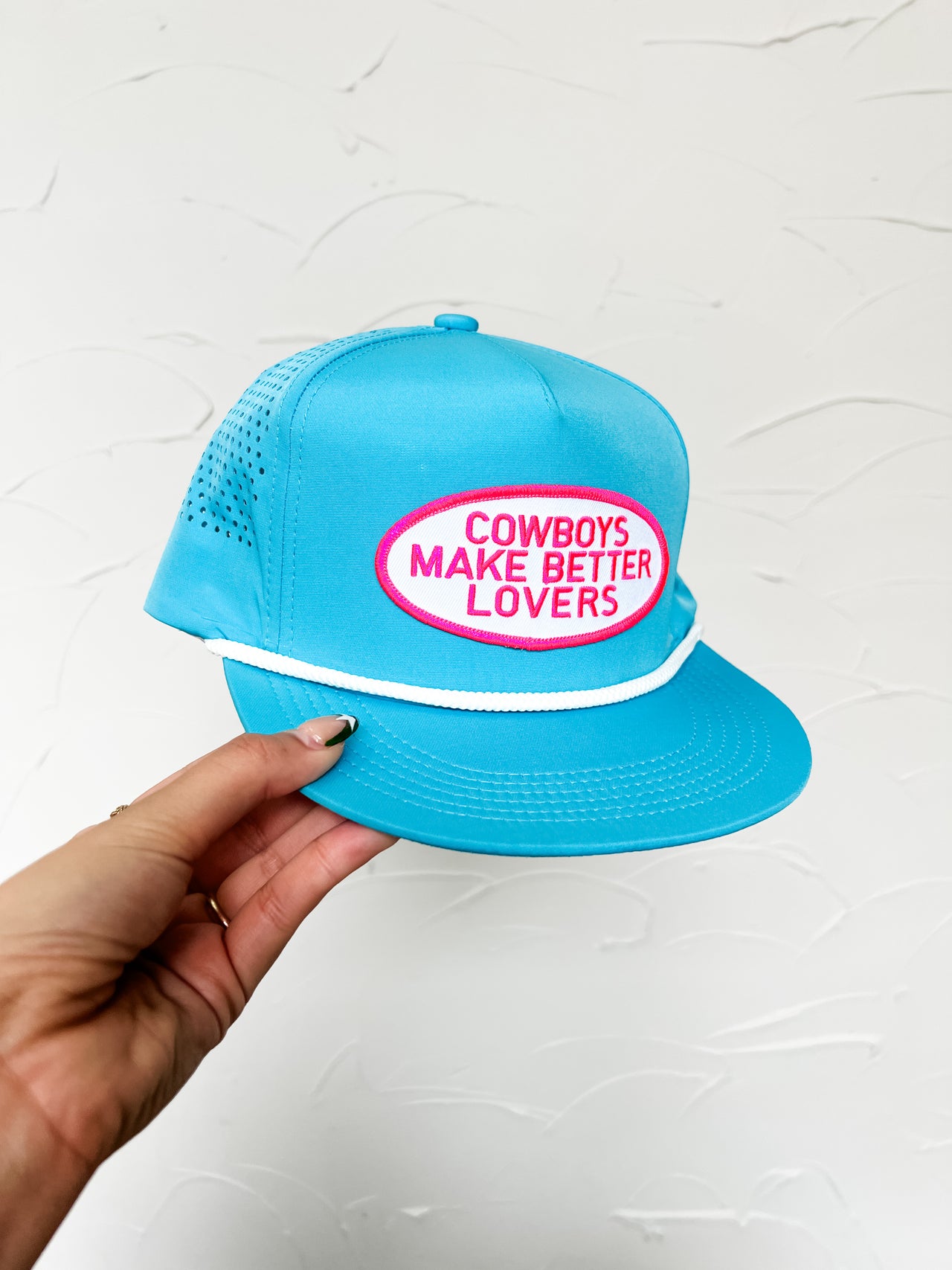 Better Lovers Hat- Turquoise/White Rope