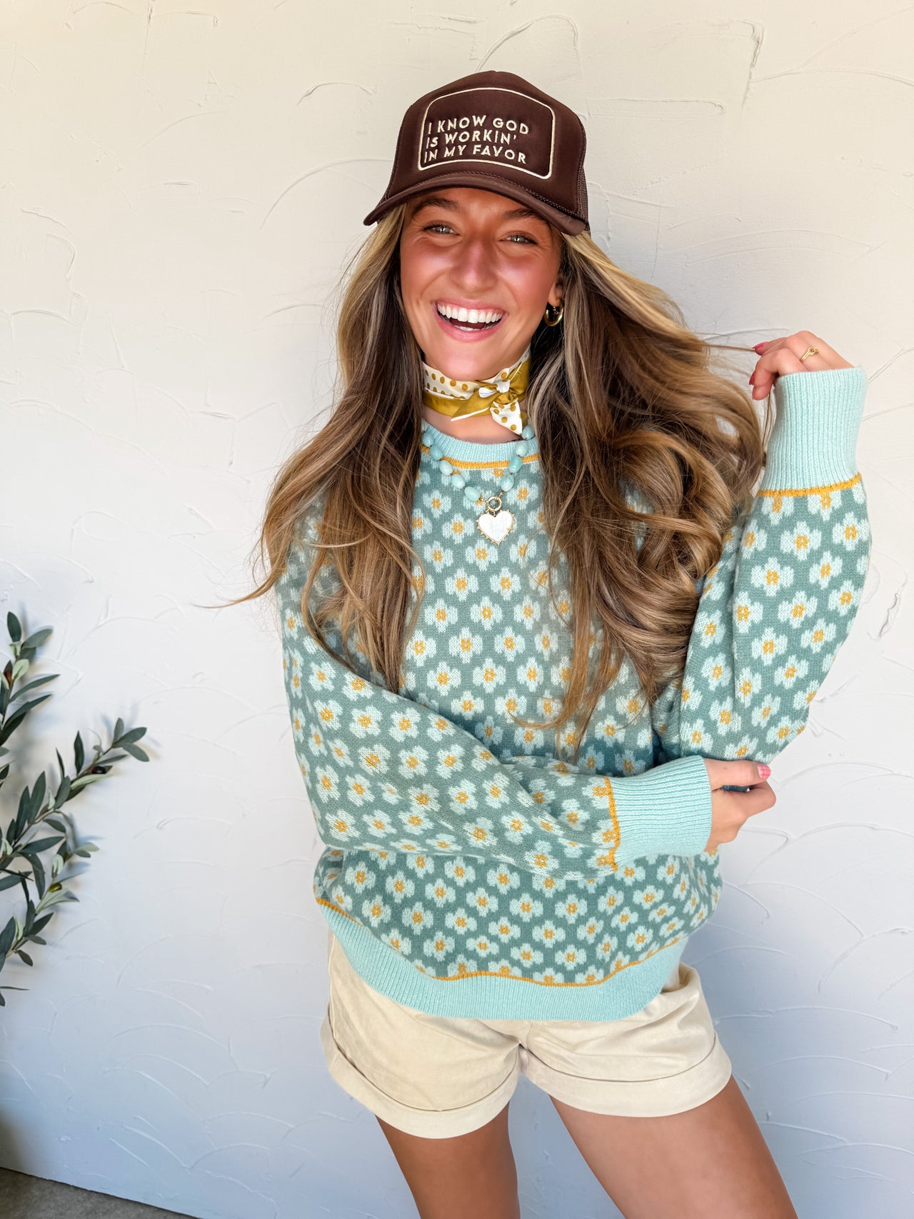 It's All For You Abstract Flower Sweater