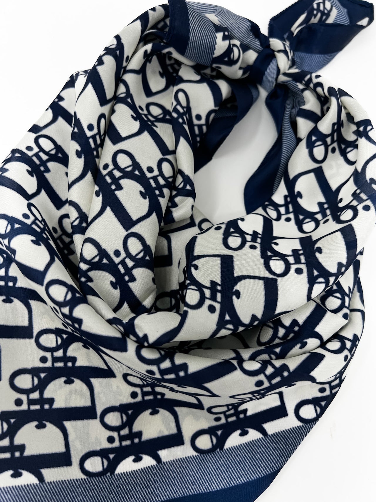 Raven Navy "D" Designer Scarf