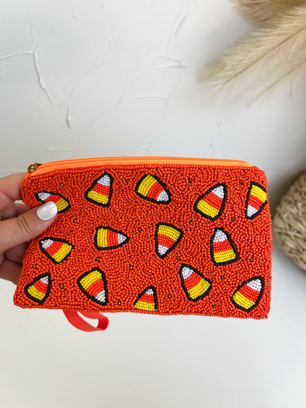 Candy Corn Beaded Bag