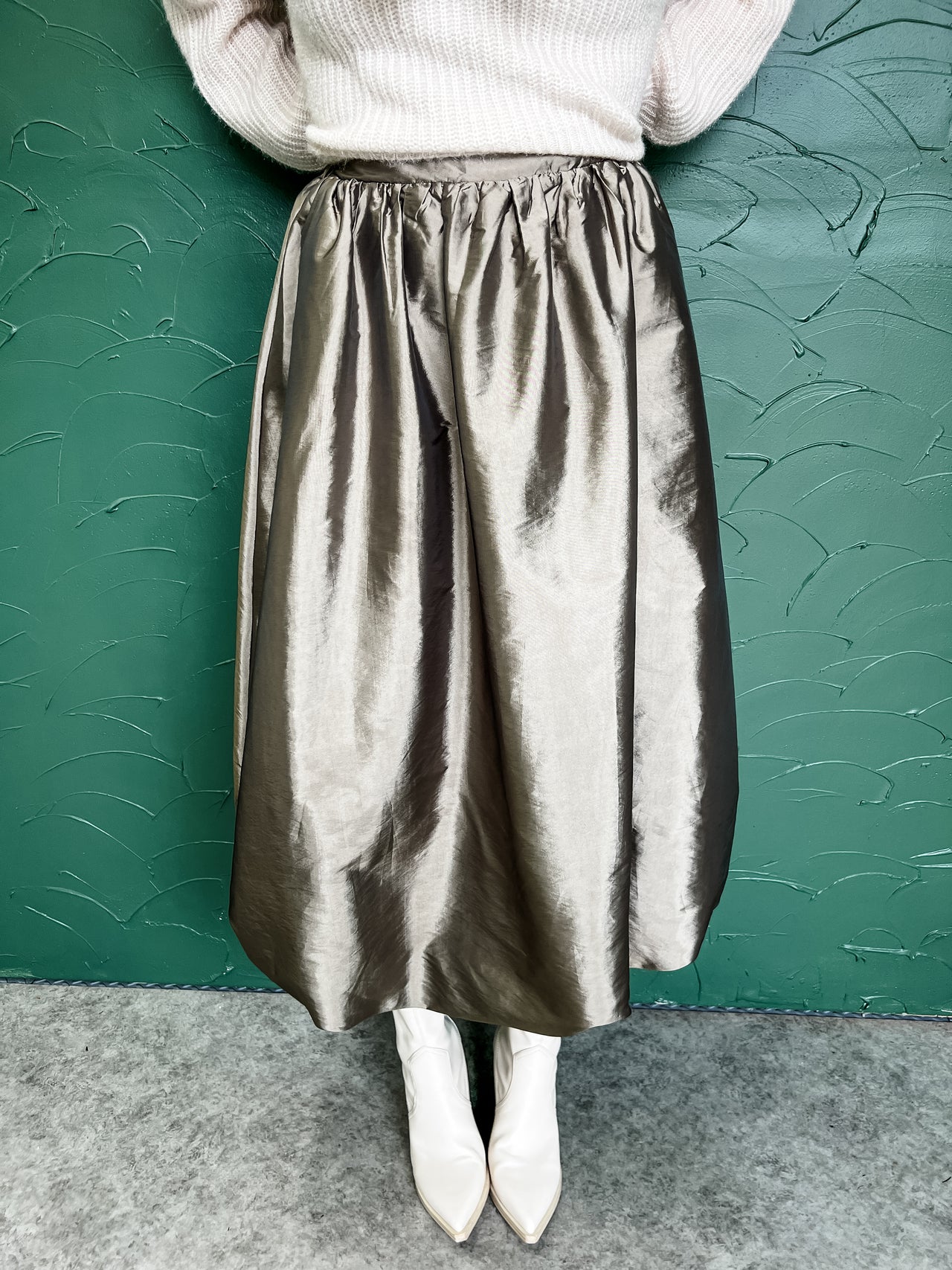 Going Strong Metallic Balloon Skirt- Bronze