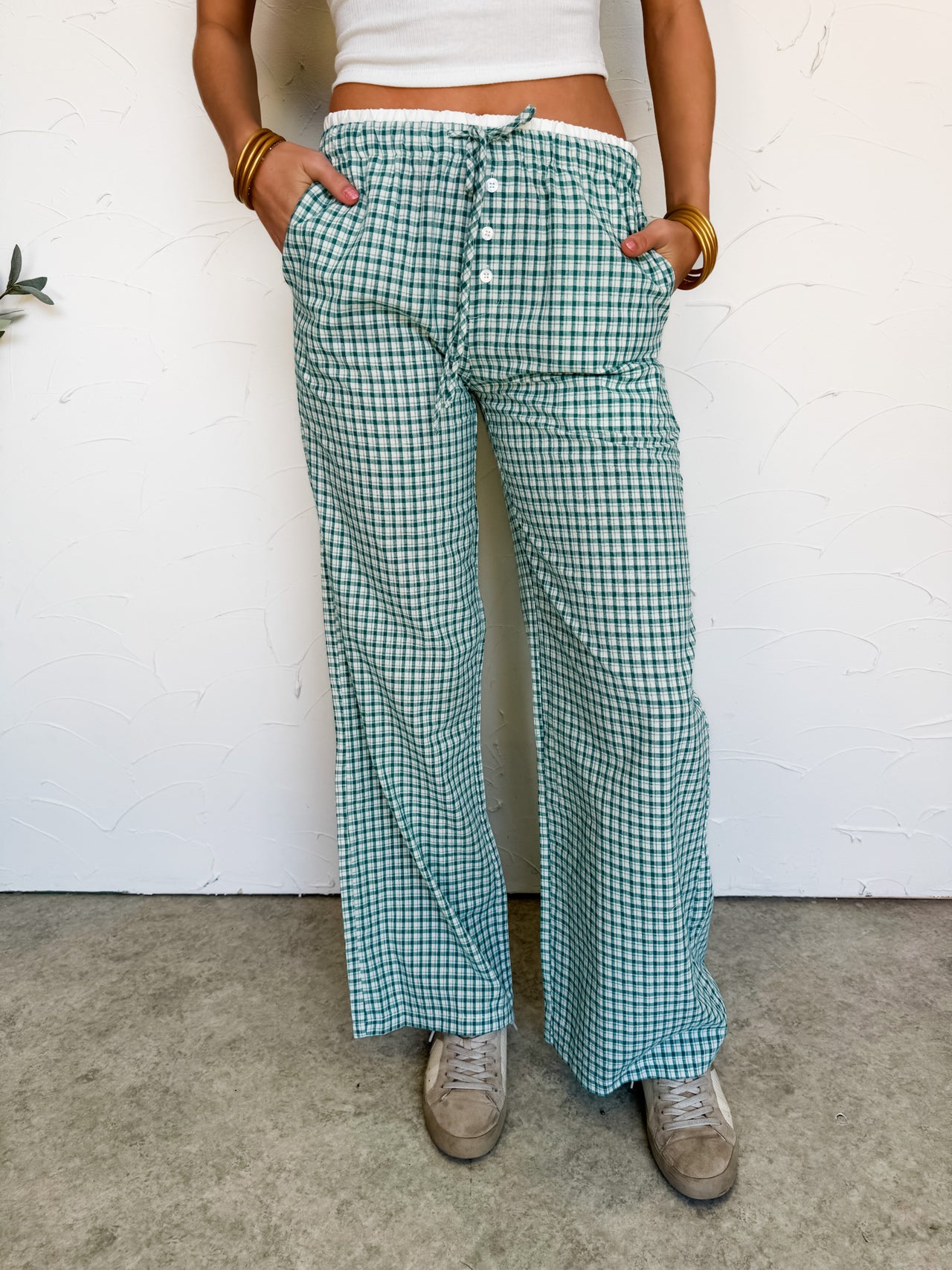 Life Goes On Gingham Boxer Pants