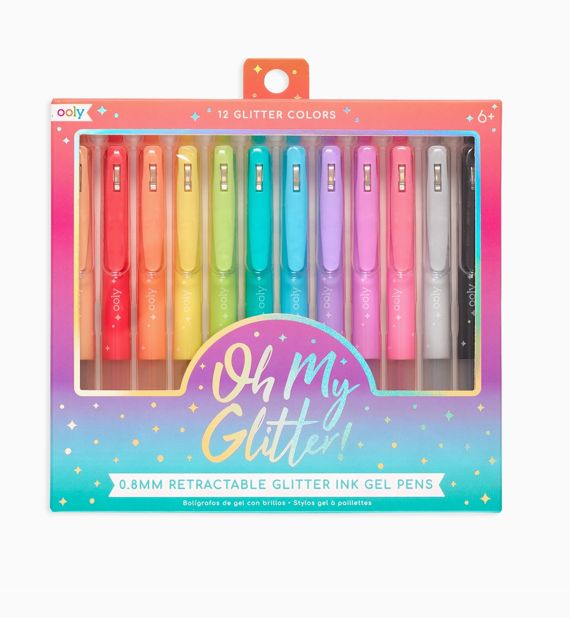 Oh My Glitter!: Retractable Glitter Ink Gel Pens (Set of 12)