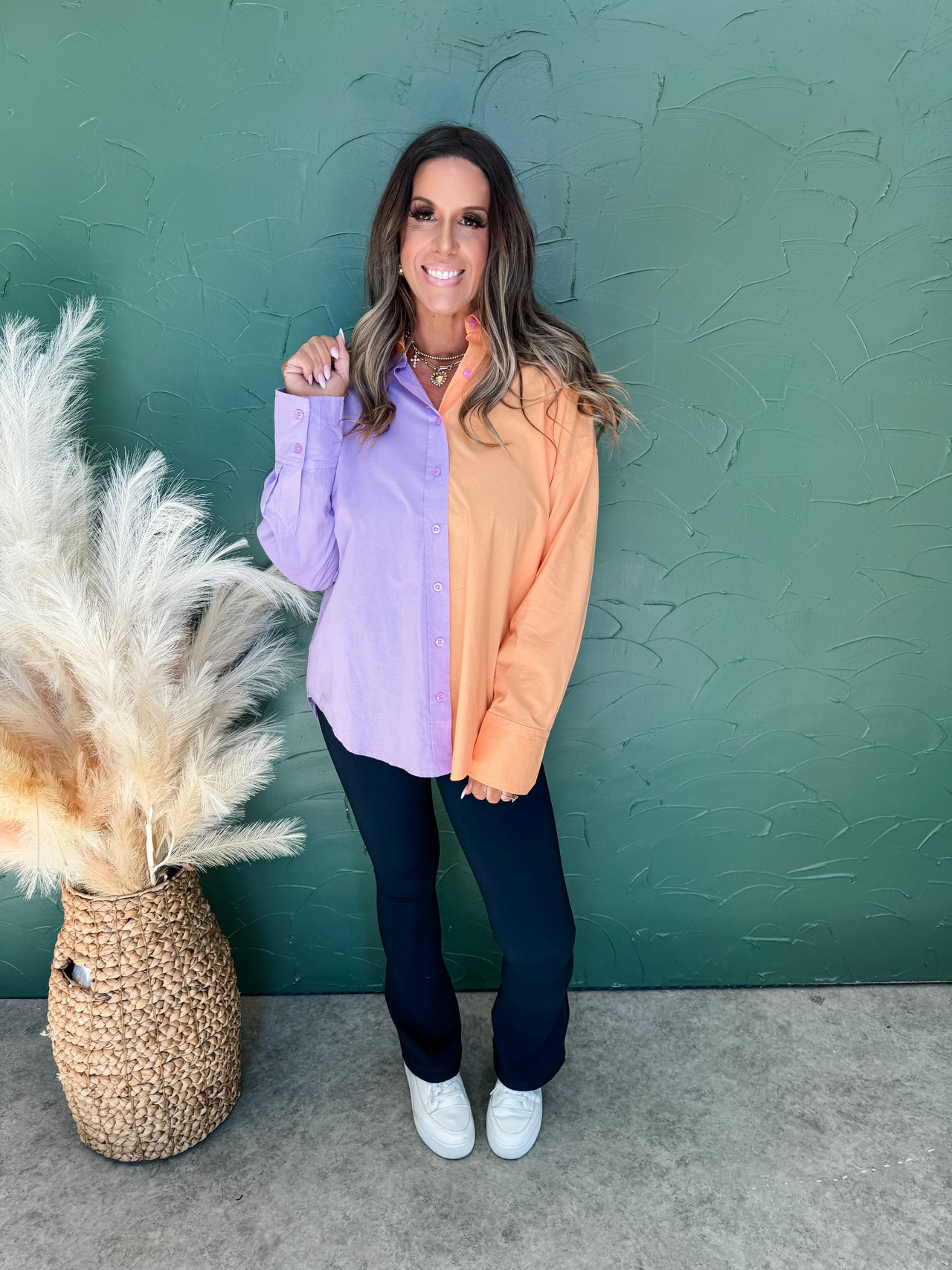 Influence Me Color Block Lavender Top