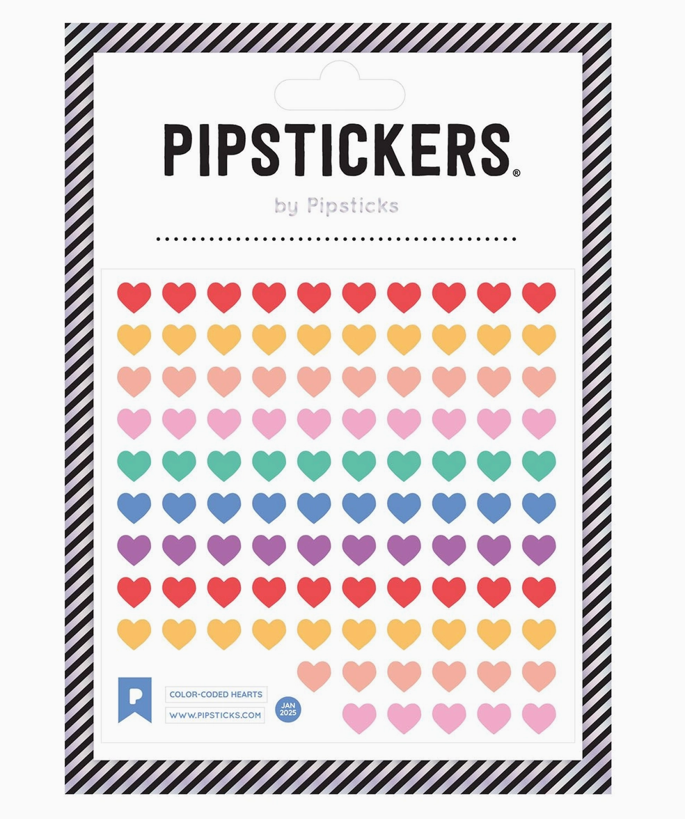 Color-Coded Hearts Stickers