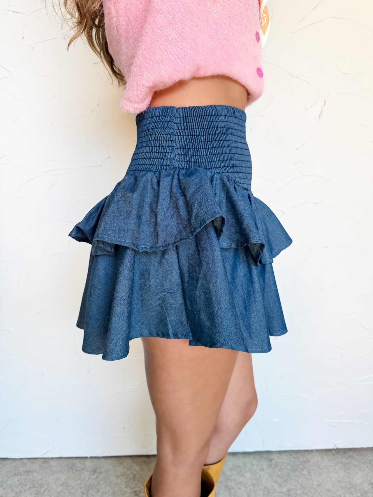 Stay Grateful Smocked Tiered Skirt