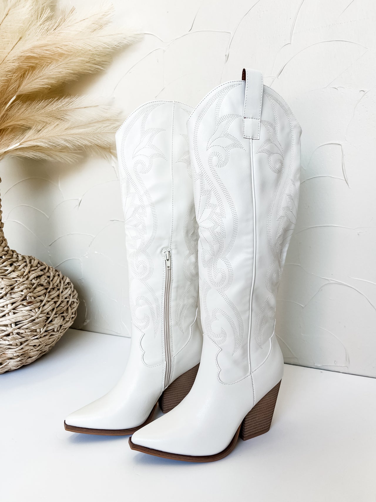 Astrid White Western Boot