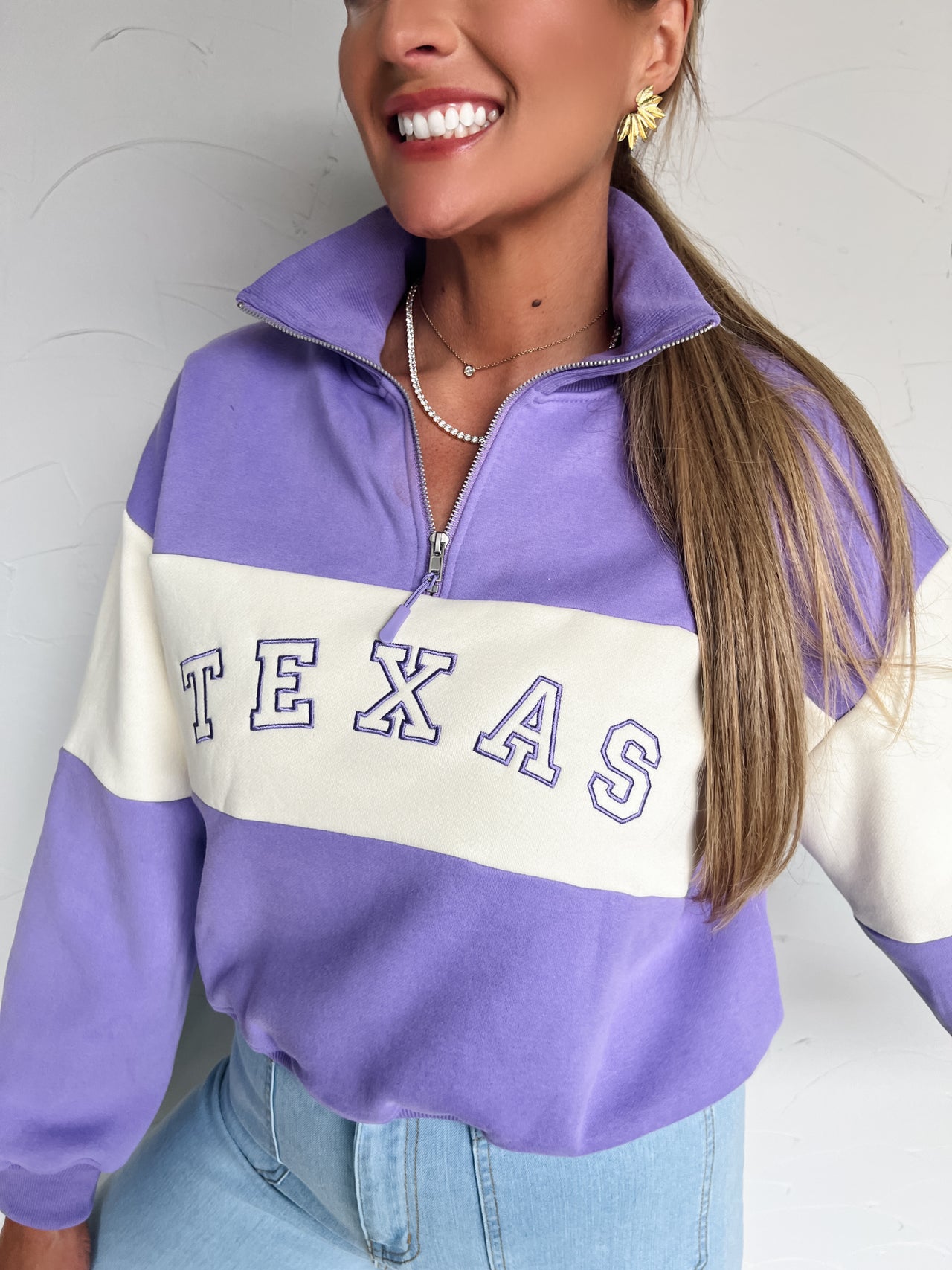 Texas College Outline Pullover Sweatshirt