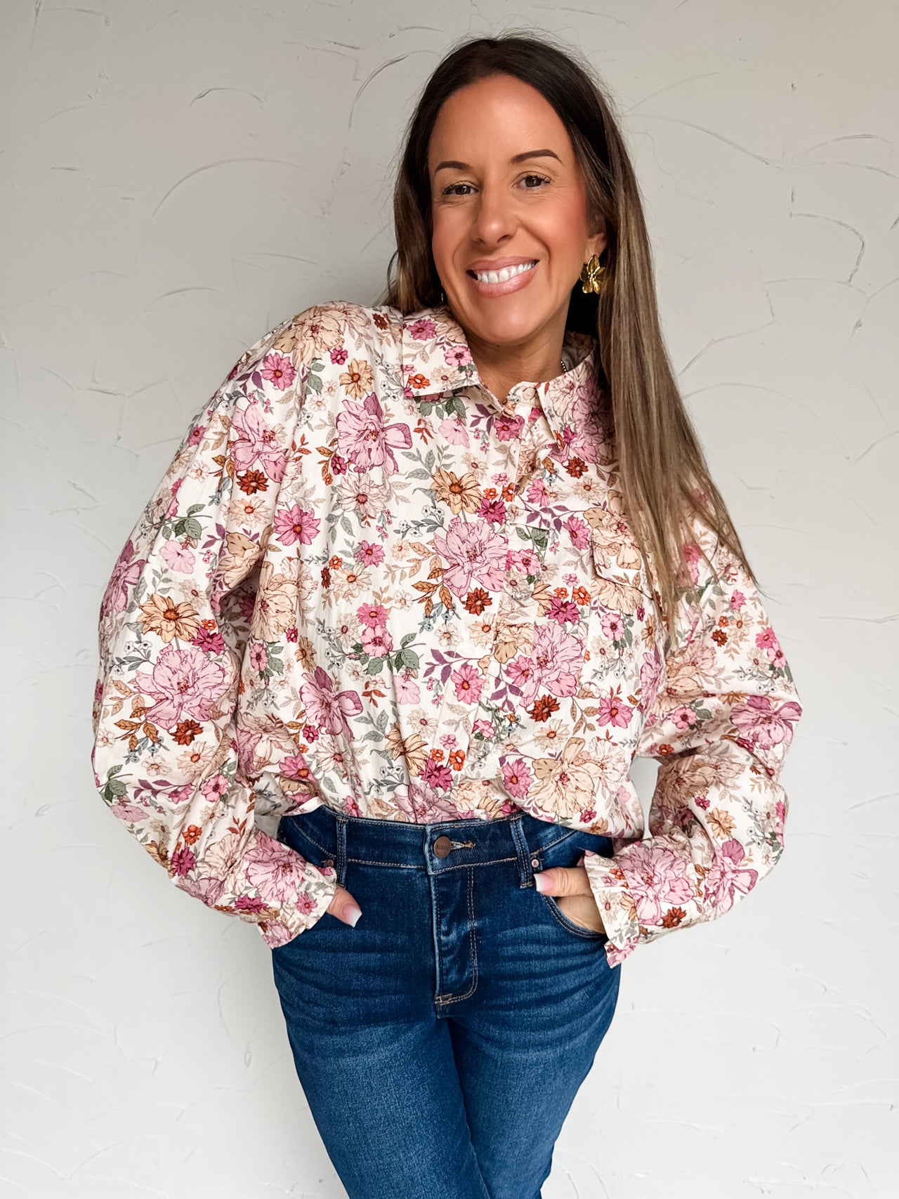 Just Be You Floral Ruffled Top