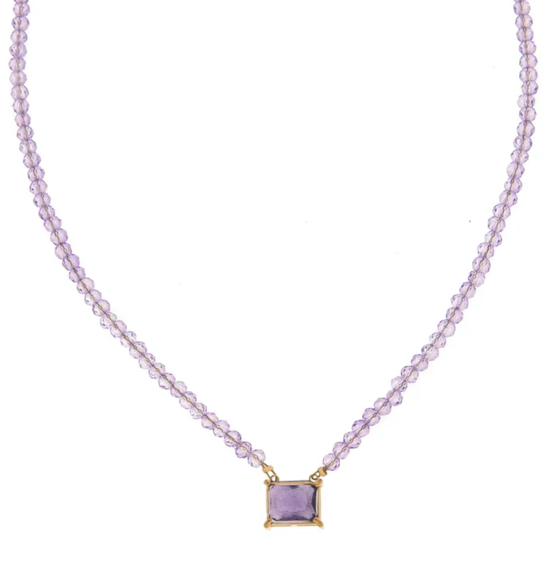 Eliana Light Purple Bead Necklace