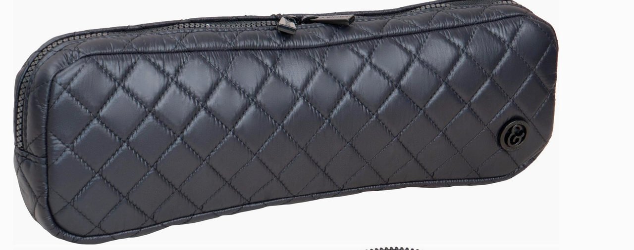Diamond Quilted Hair Tool Zippered Travel Case- Single Layer