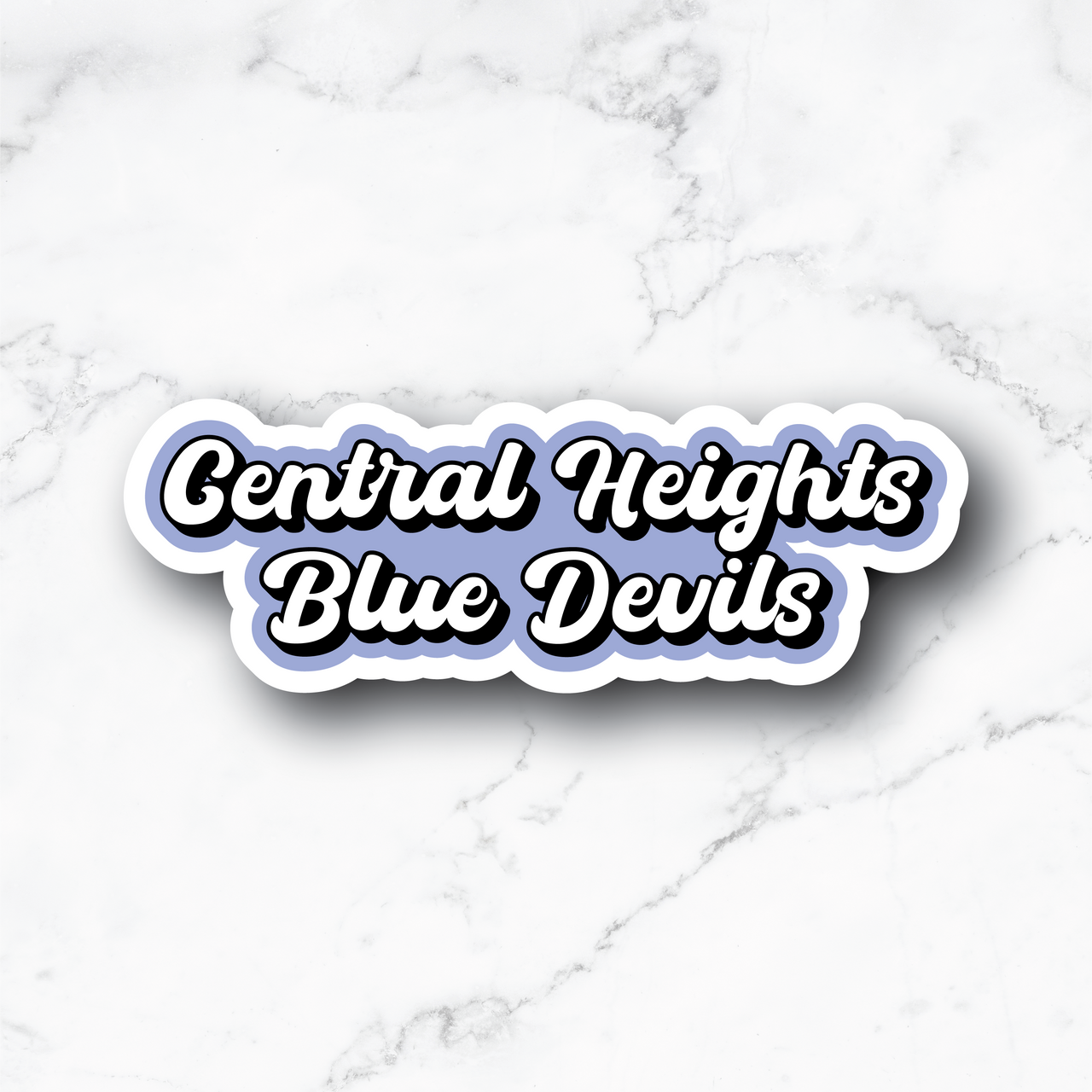 Central Heights Blue Devils Cursive Sticker