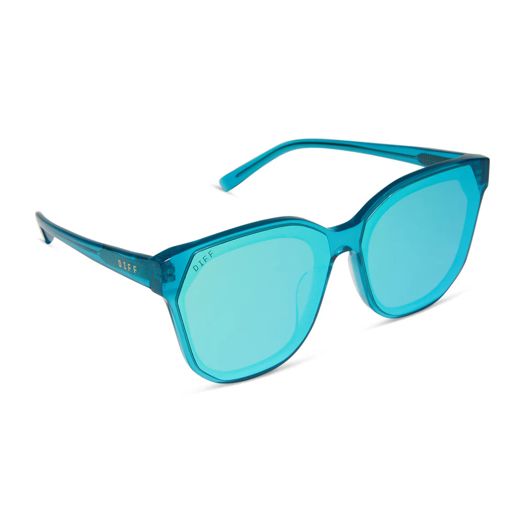 gia turquoise ice crystal + turquoise ice mirror sunglasses