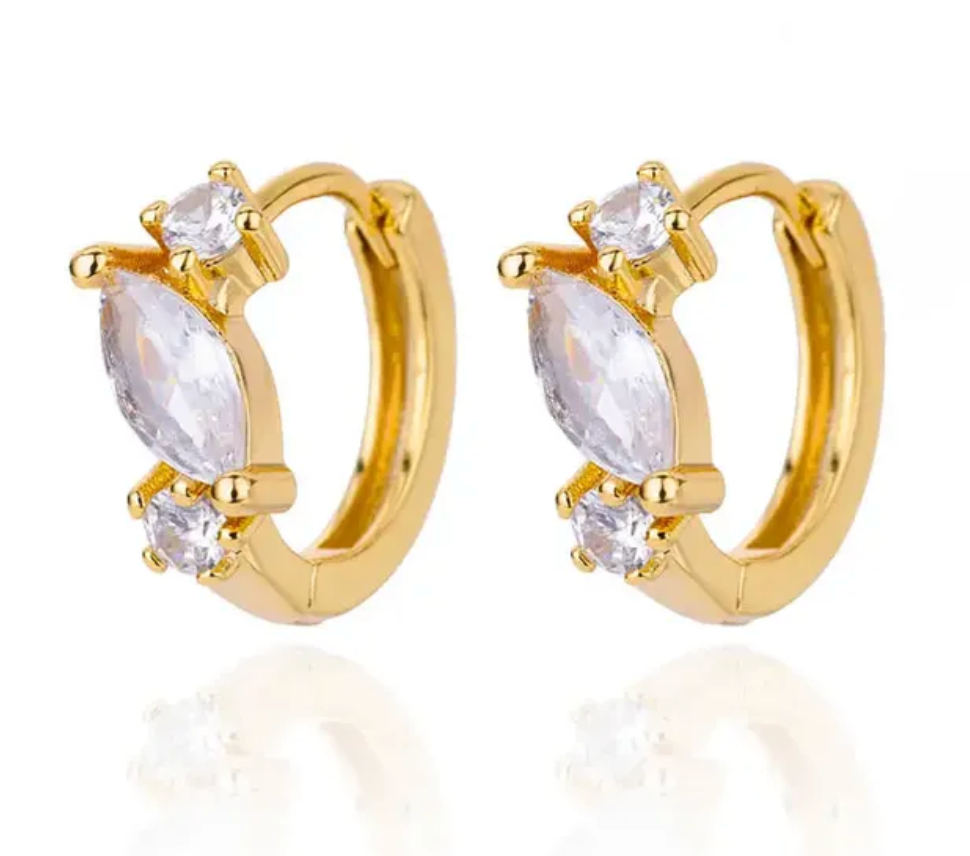 Caroline Crystal Stone Huggie Earrings