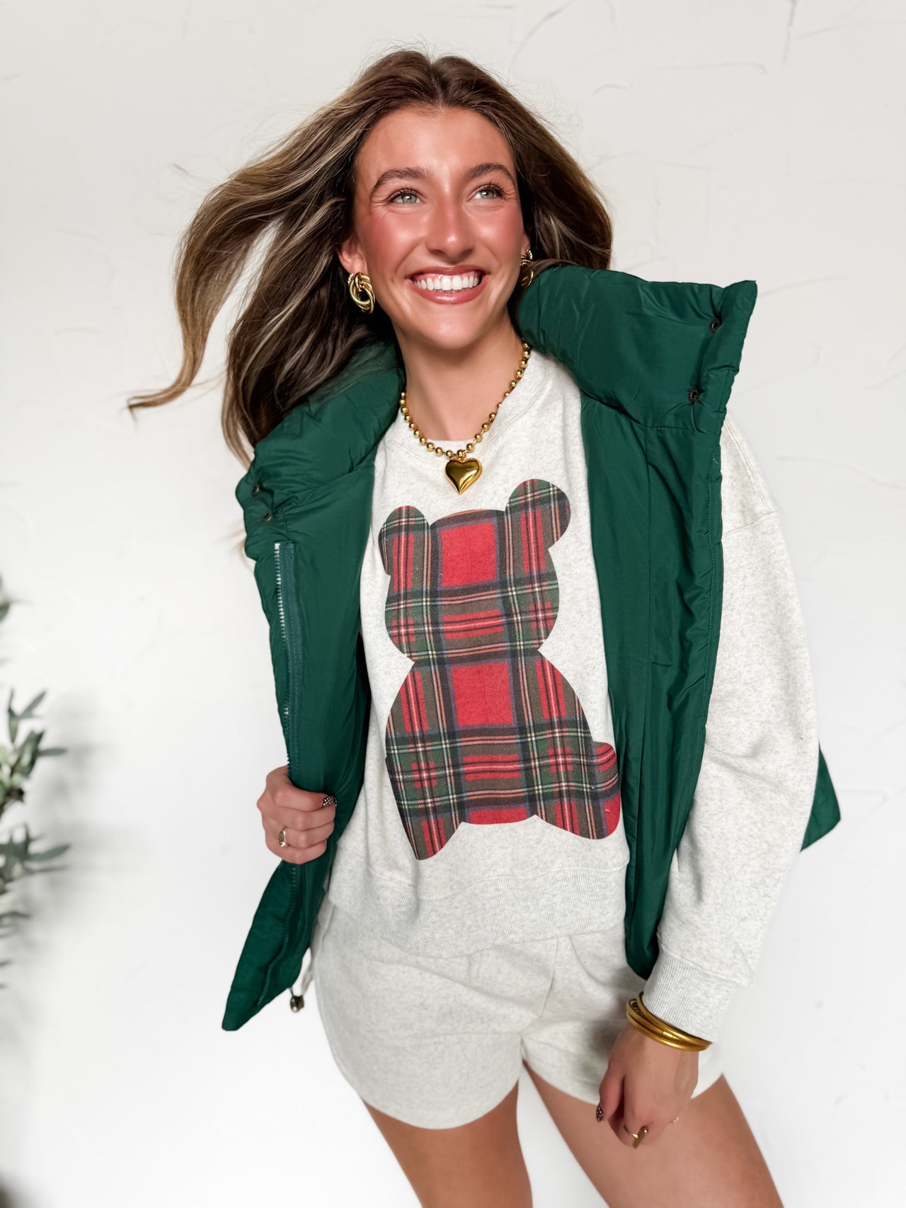 Plaid Teddy Bear Lounge Set