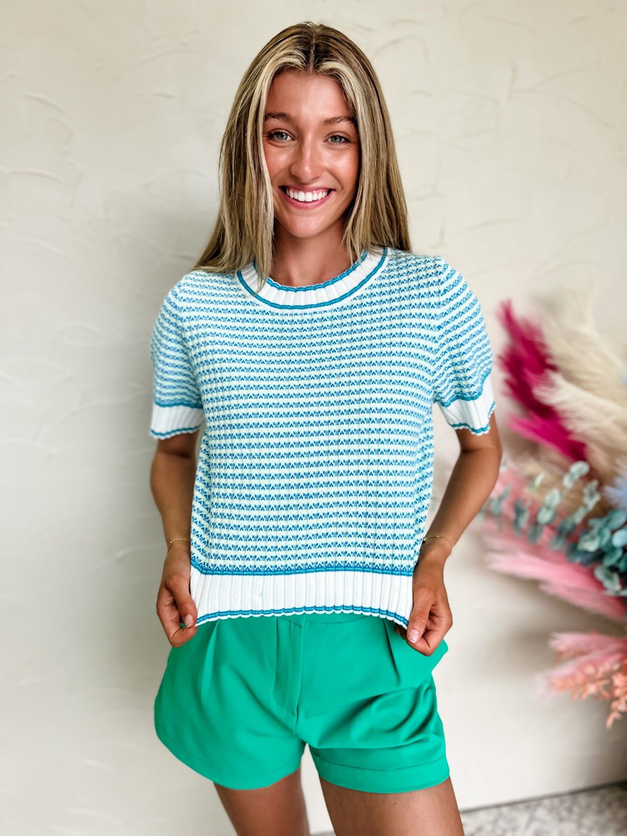 Get On Board Sweater Top- Blue