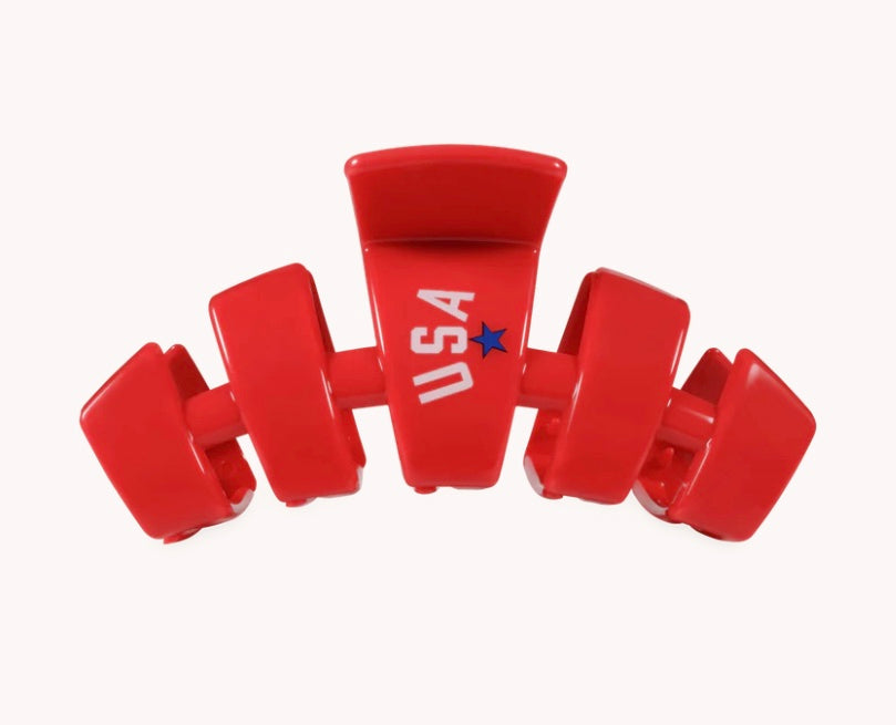 USA Red Classic Hair Clip- Small