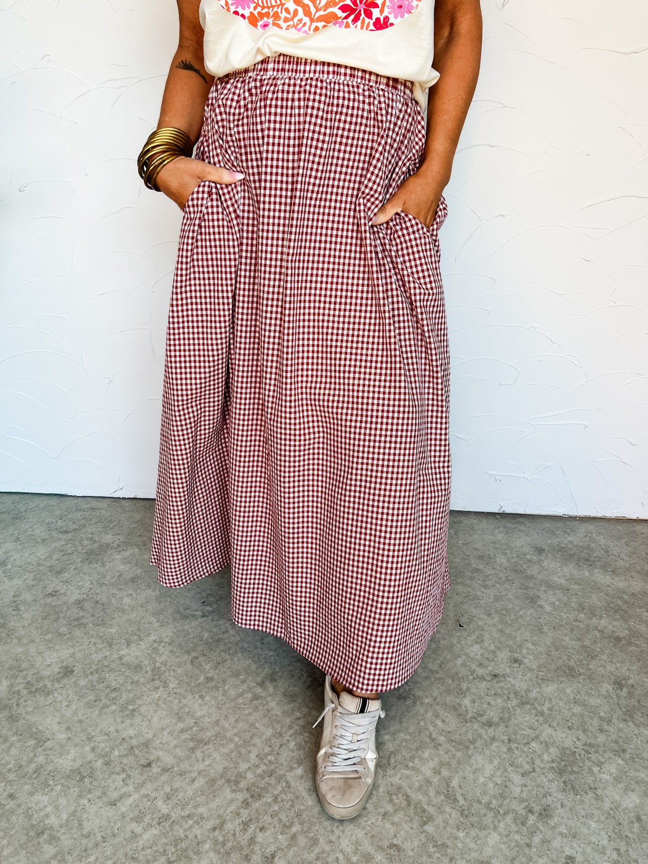 For The Scenic Route Gingham Maxi Skirt