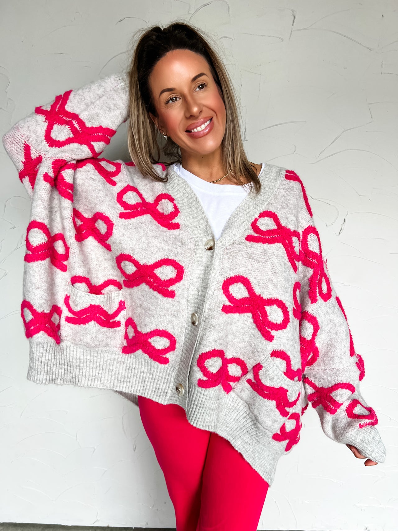 Joy In Every Thread Oversized Ribbon Cardigan
