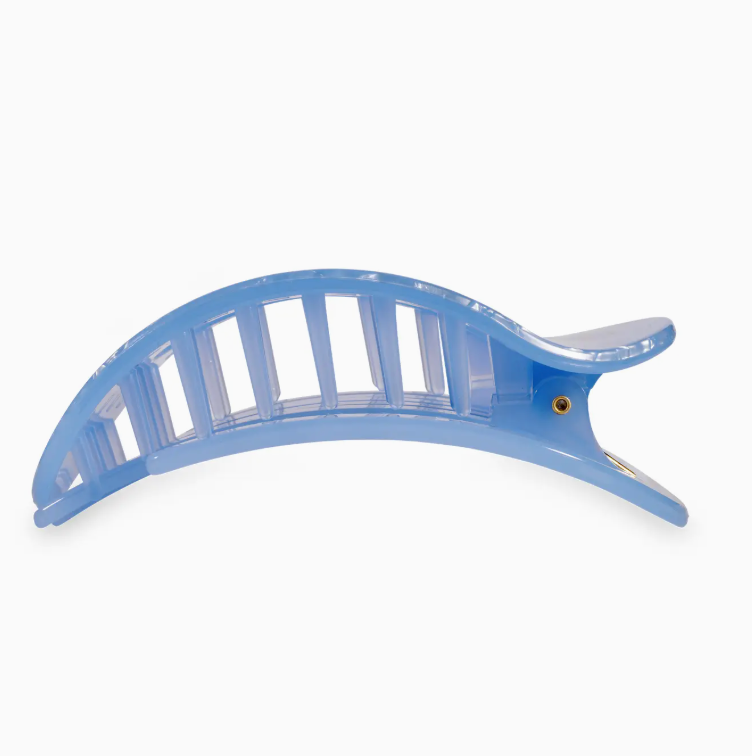 Blue Lagoon Flat Round Hair Clip- Large