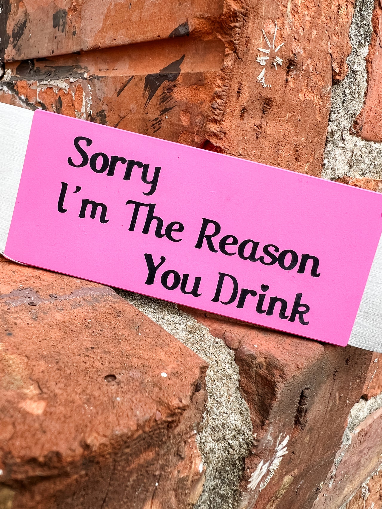 Sorry I'm The Reason You Drink Bottle Opener- Pink