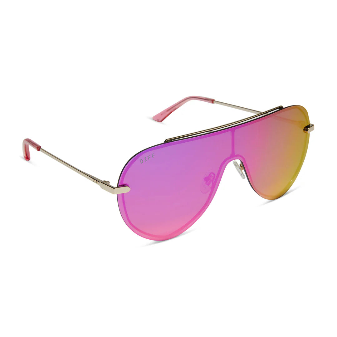 {DIFF} imani gold + pink rush mirror sunglasses