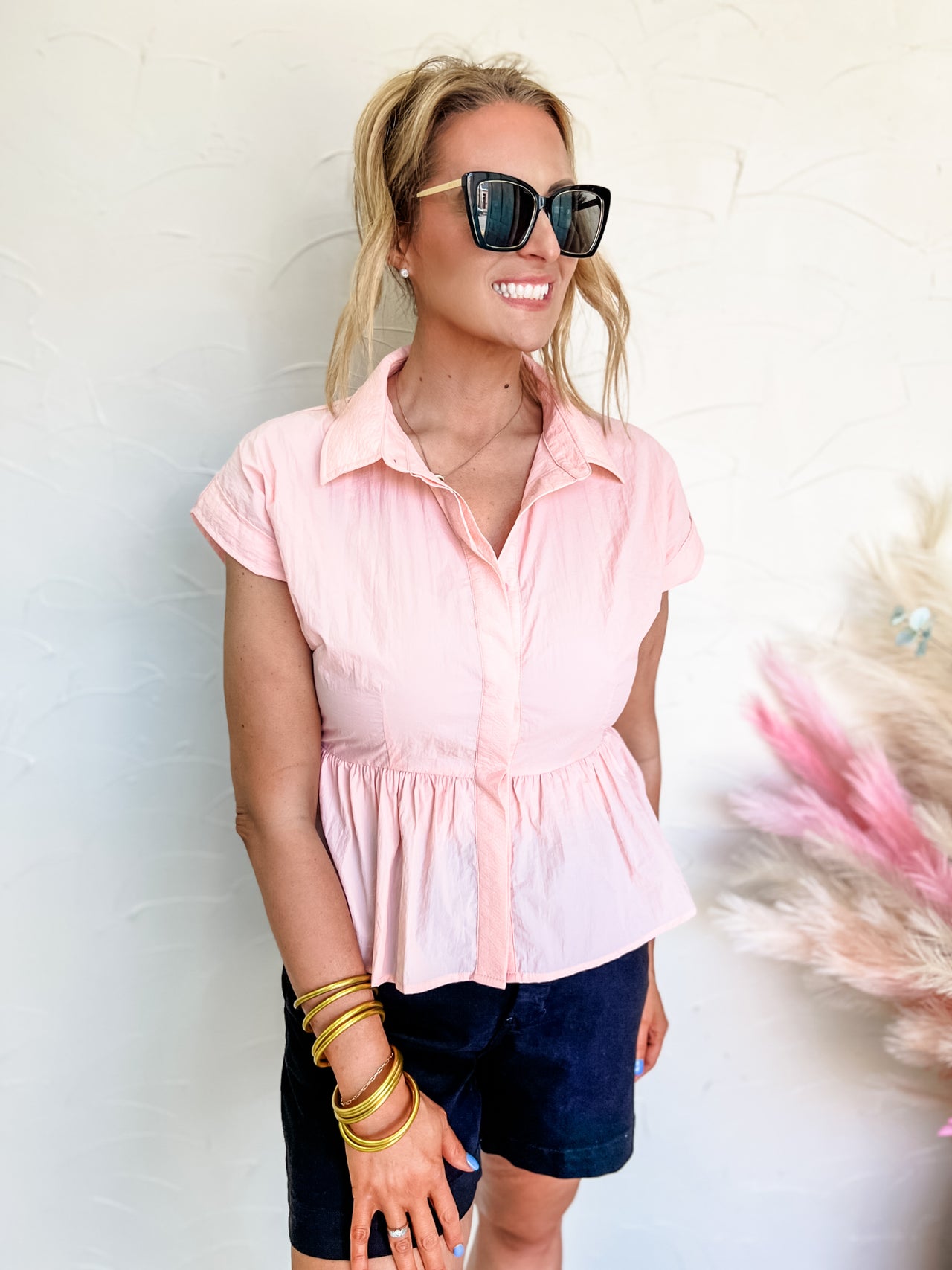 I Feel Peachy Peplum Top