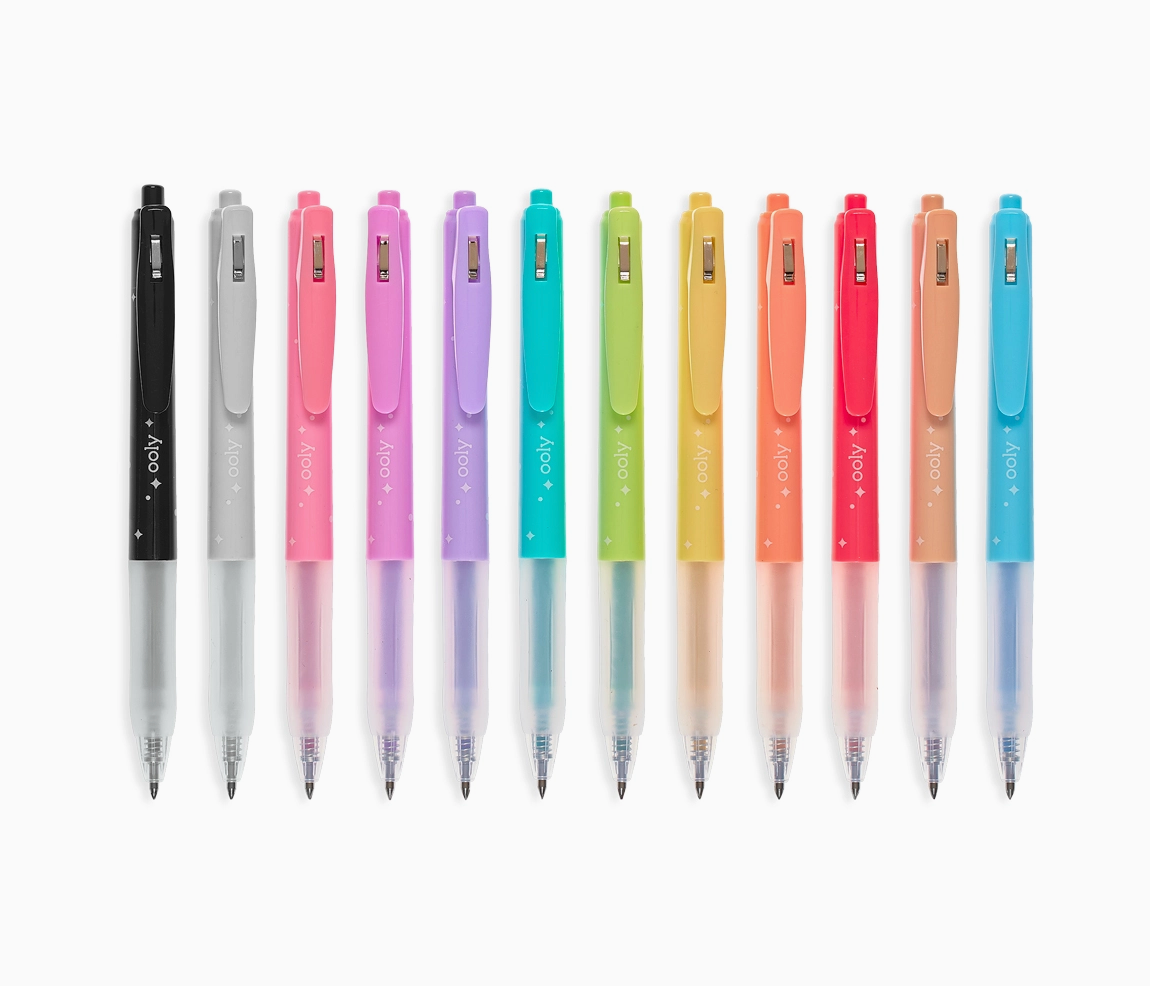 Oh My Glitter!: Retractable Glitter Ink Gel Pens (Set of 12)