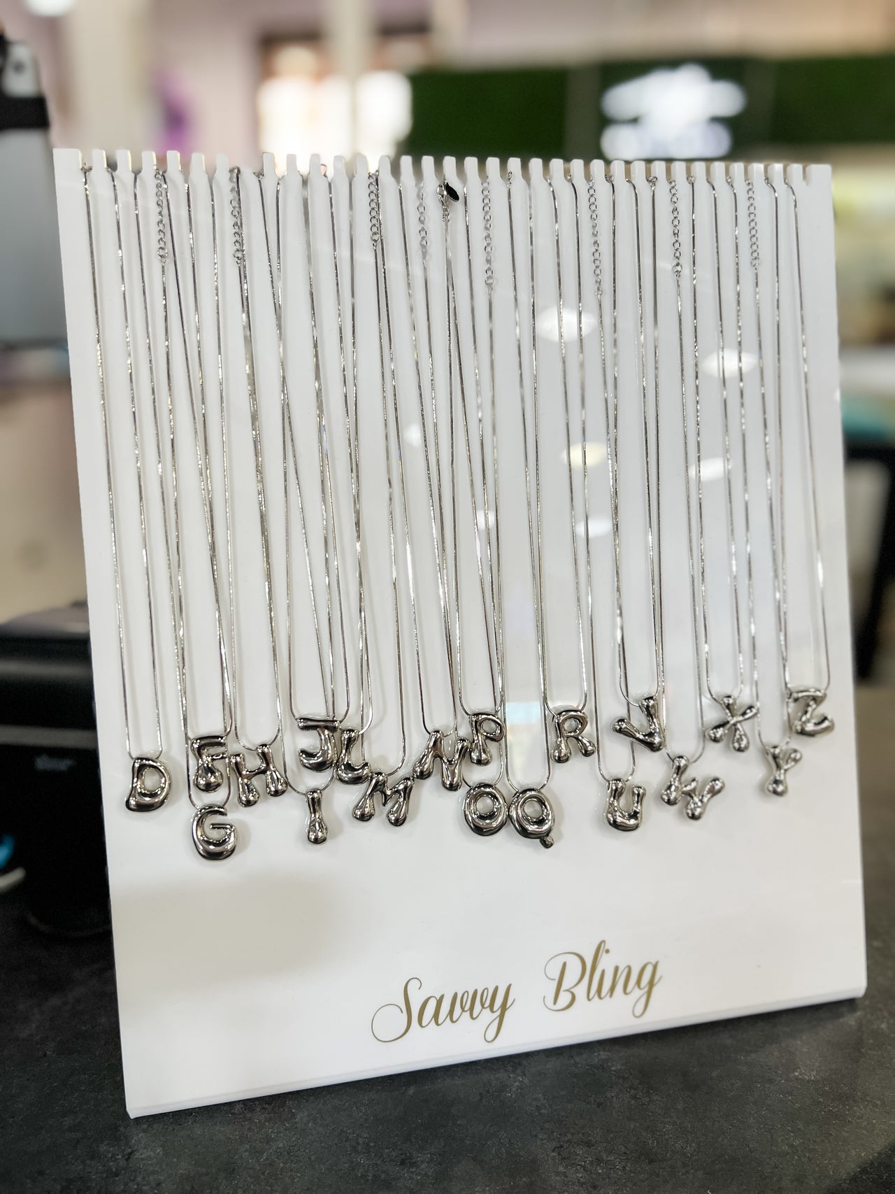 Silver Waterdrop Necklace 18K