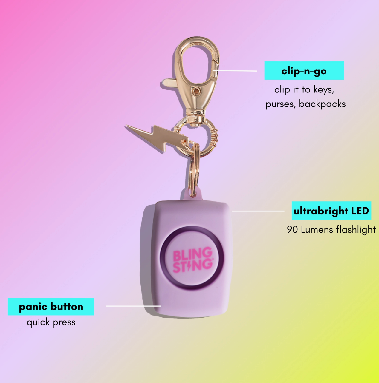Mini Personal Alarm | Lavender