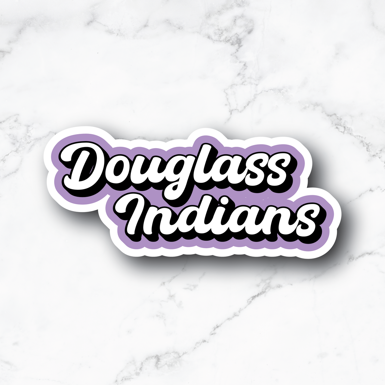 Douglass Indians Cursive Sticker