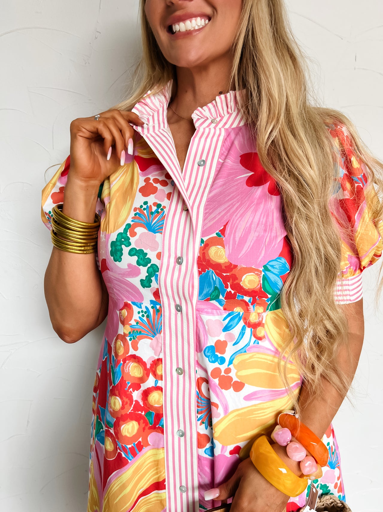 Floral Days Ahead Midi Dress- Pink