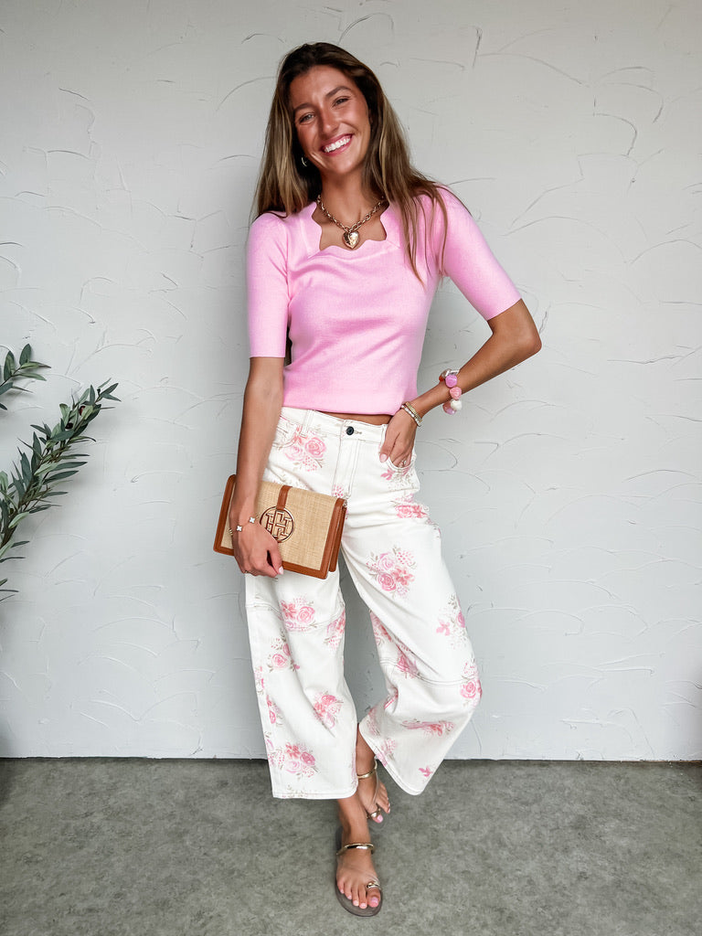 Make Your Life Easy Sweetheart Scallop Heart Top