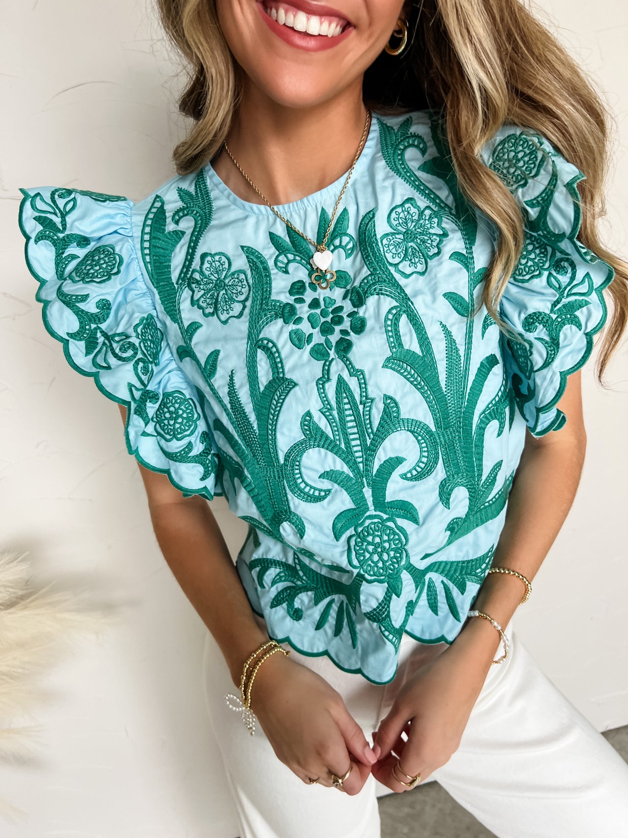 Beautiful As Spring Embroidered Top