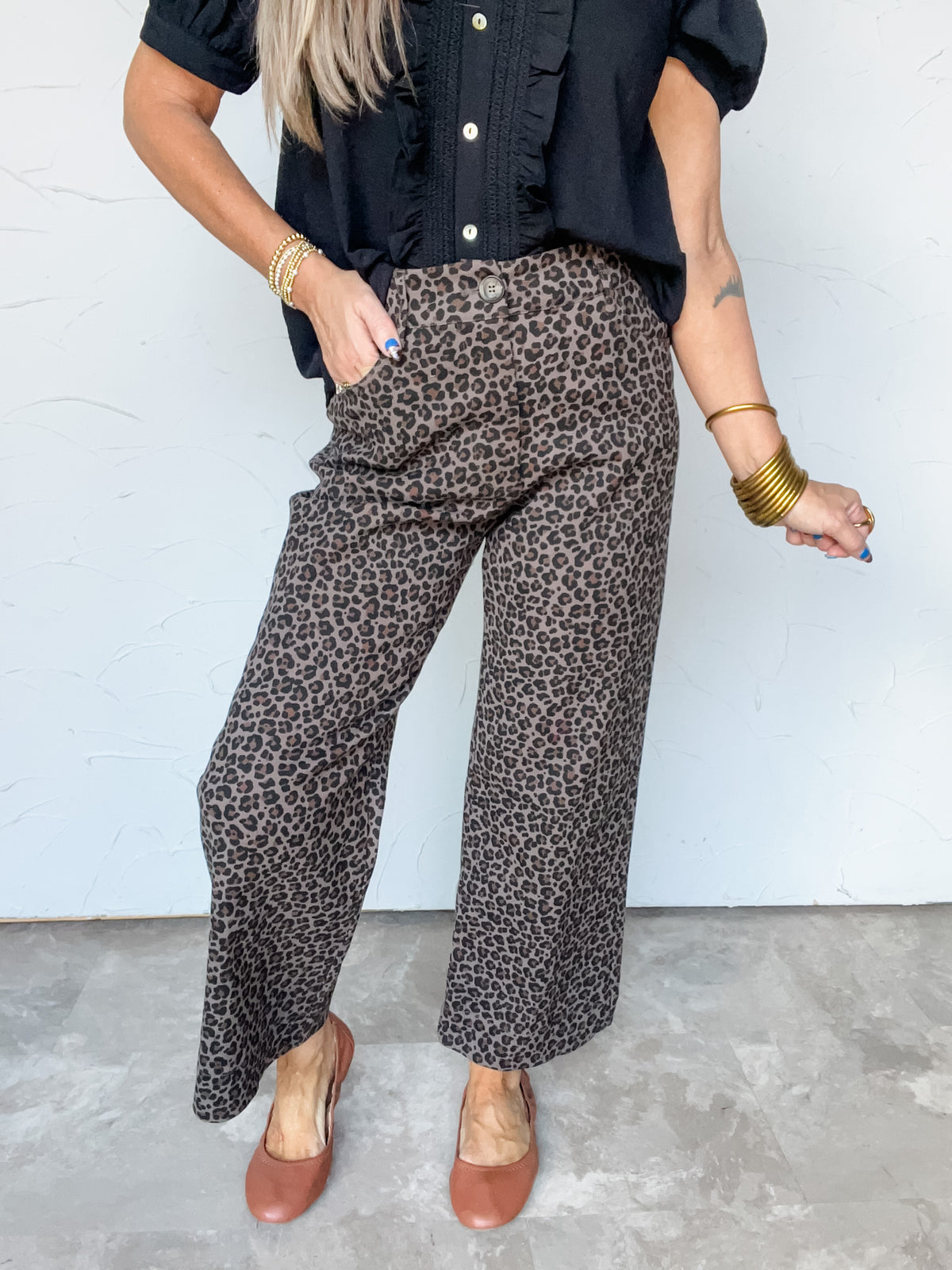 Speak The Truth Wide Leg Leopard Pants