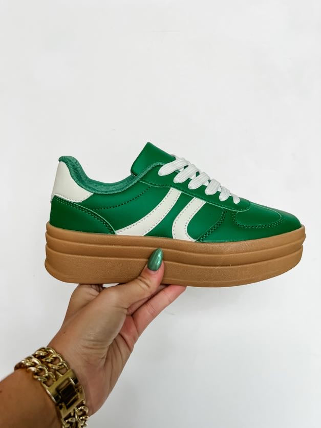 Gaze Sneakers- Green/White