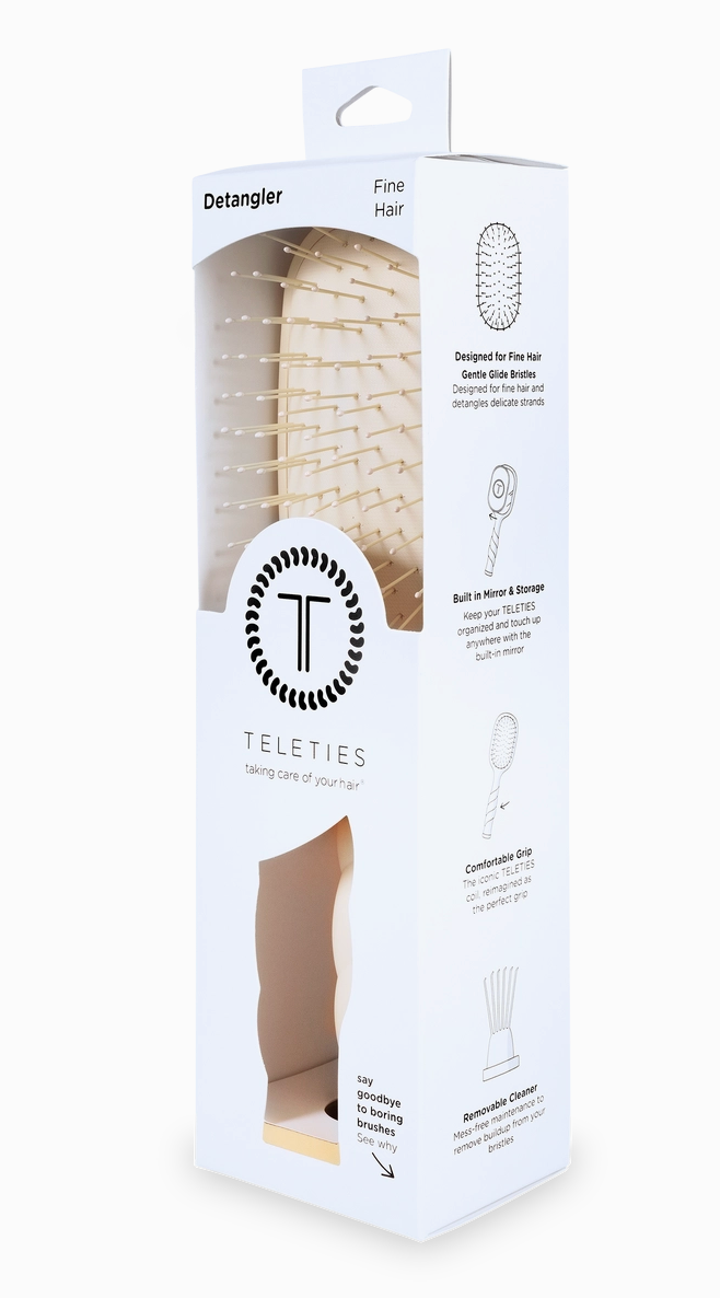 Teleties detangler brush for fine hair on a white background