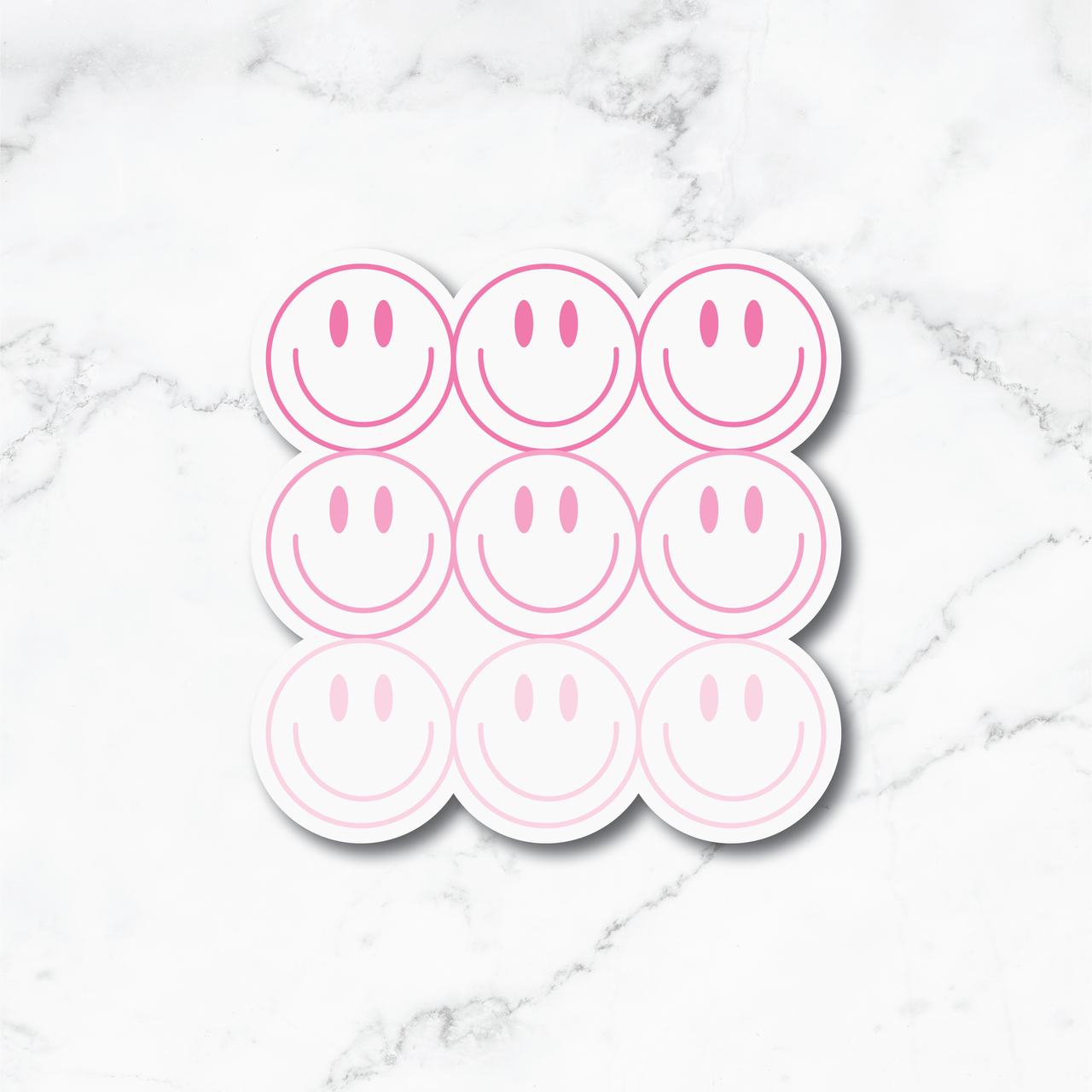 Pink Ombre Happy Face Sticker