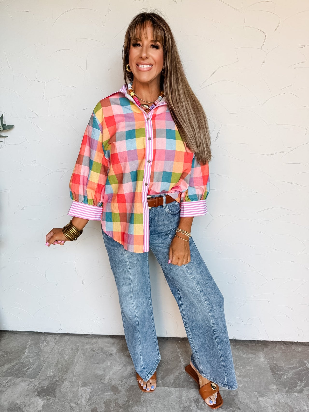Checked In Top Gingham Top