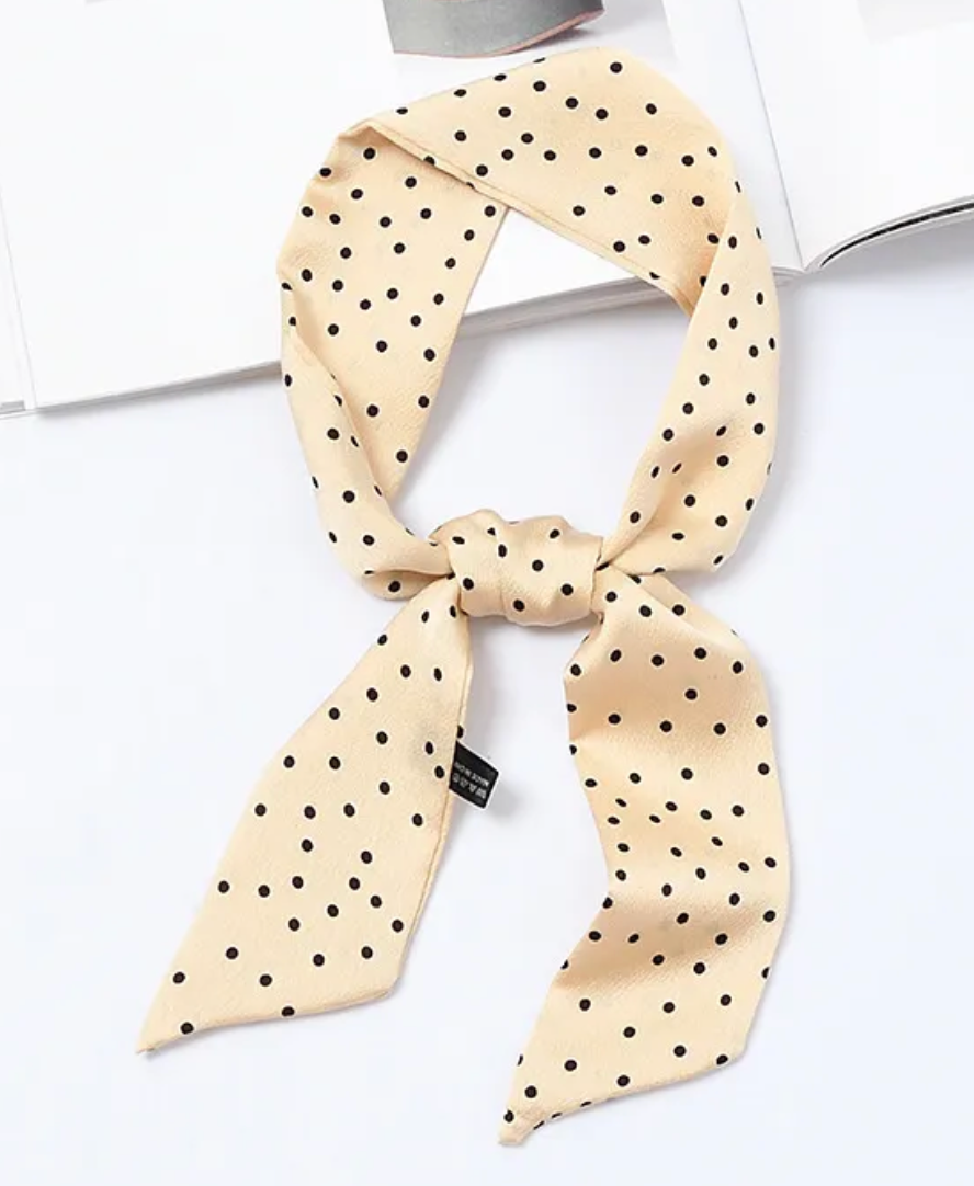 Chalee Ivory Polka Dot Scarf