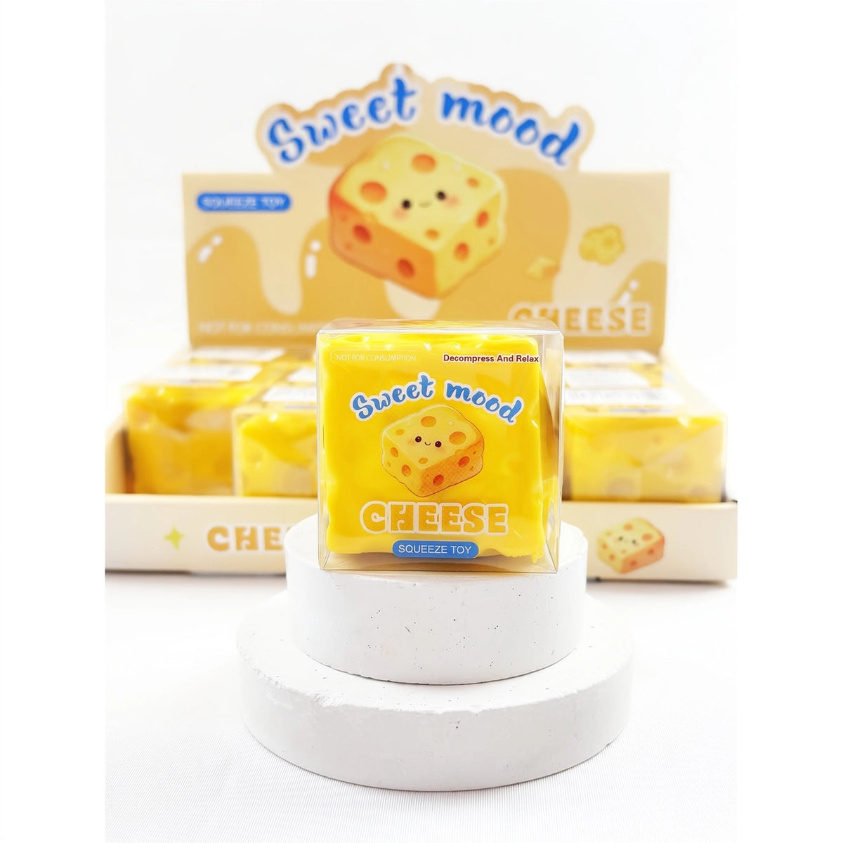 Cheese Cube Crunchy Squishy