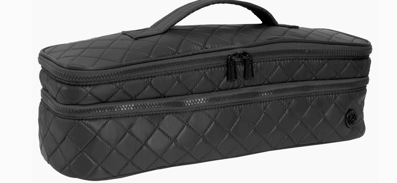 Diamond Quilted Hair Tool Zippered Travel Case