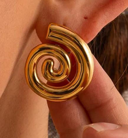 Luara Gold Swirl Earrings