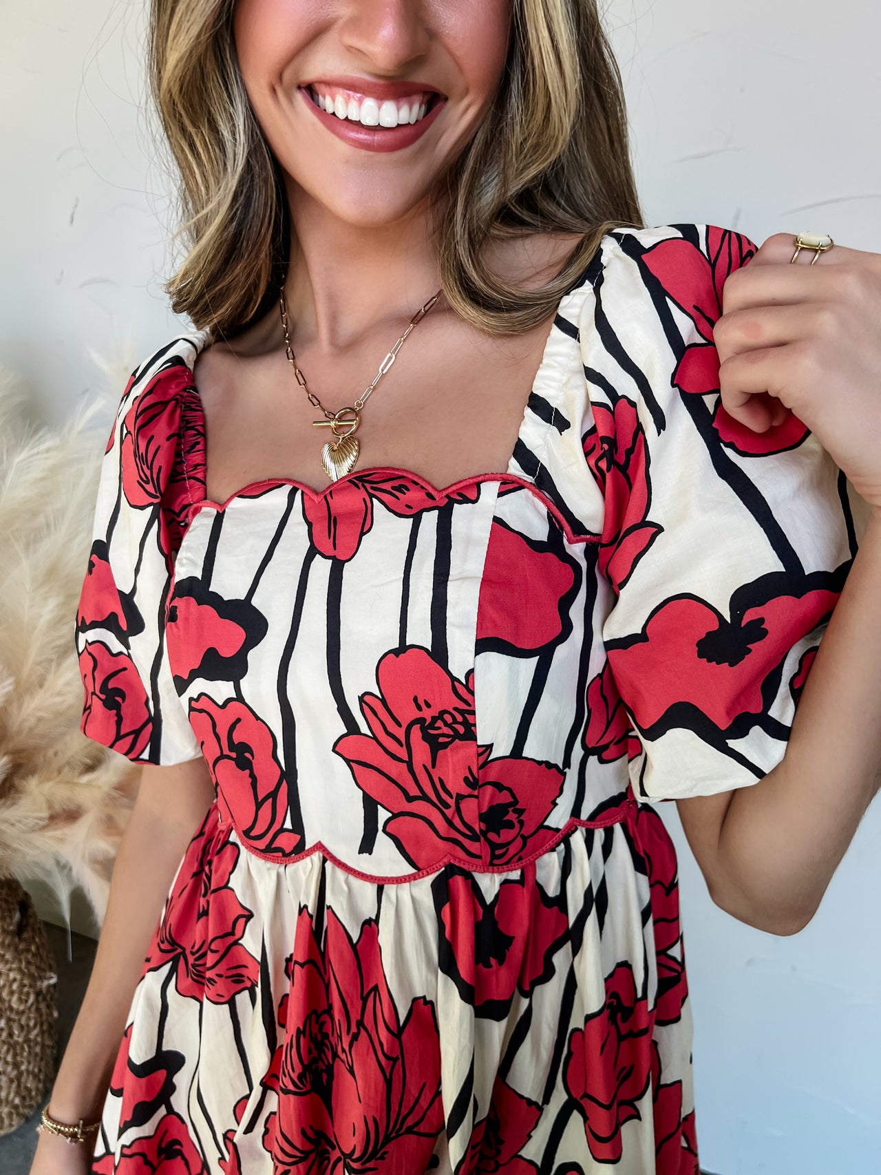 Awaken New Floral Print Dress- Red