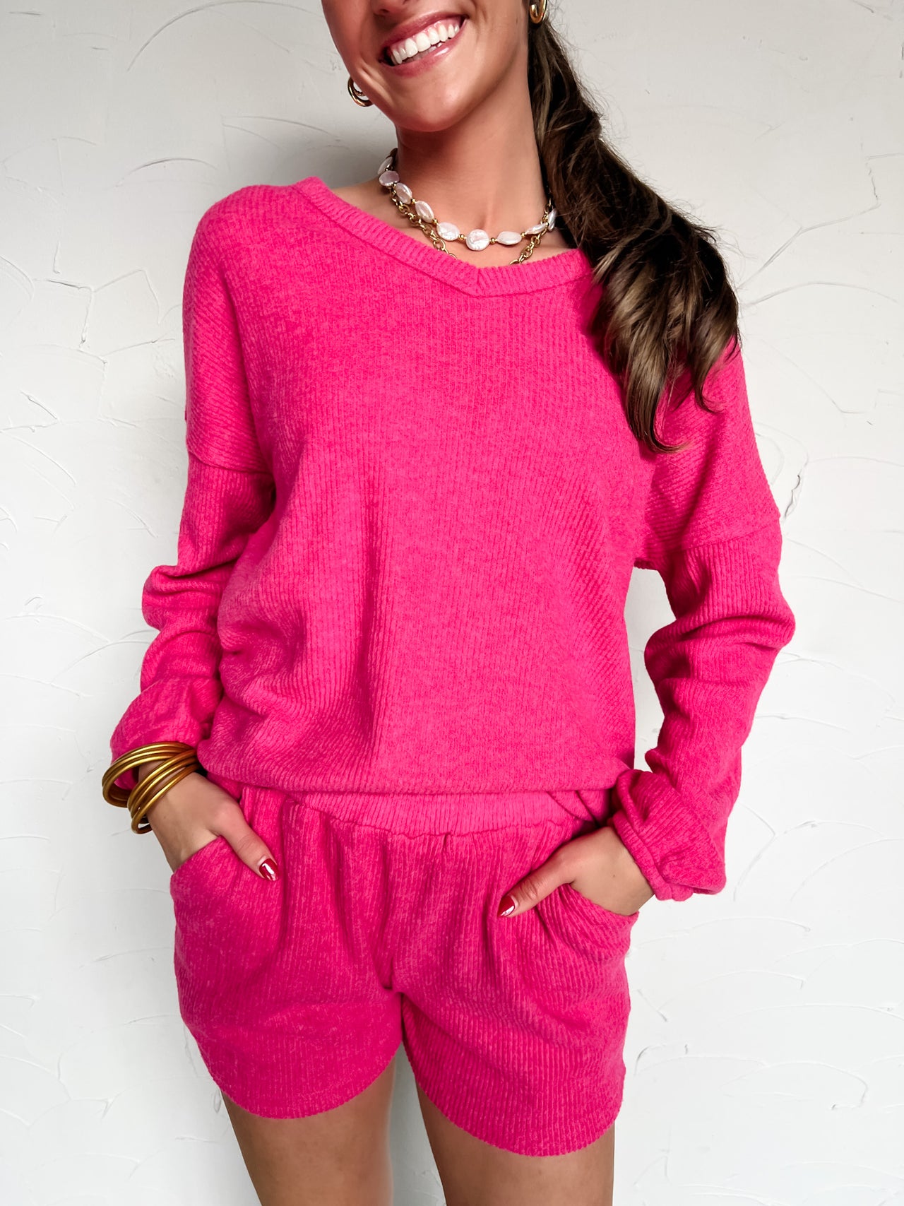 All On My Own Ribbed Hacci Set