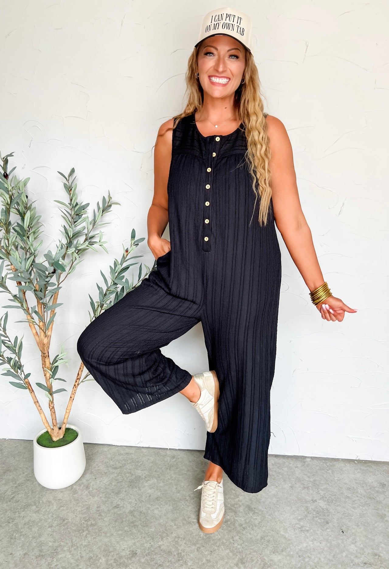 Change My Mind Textured Jumpsuit