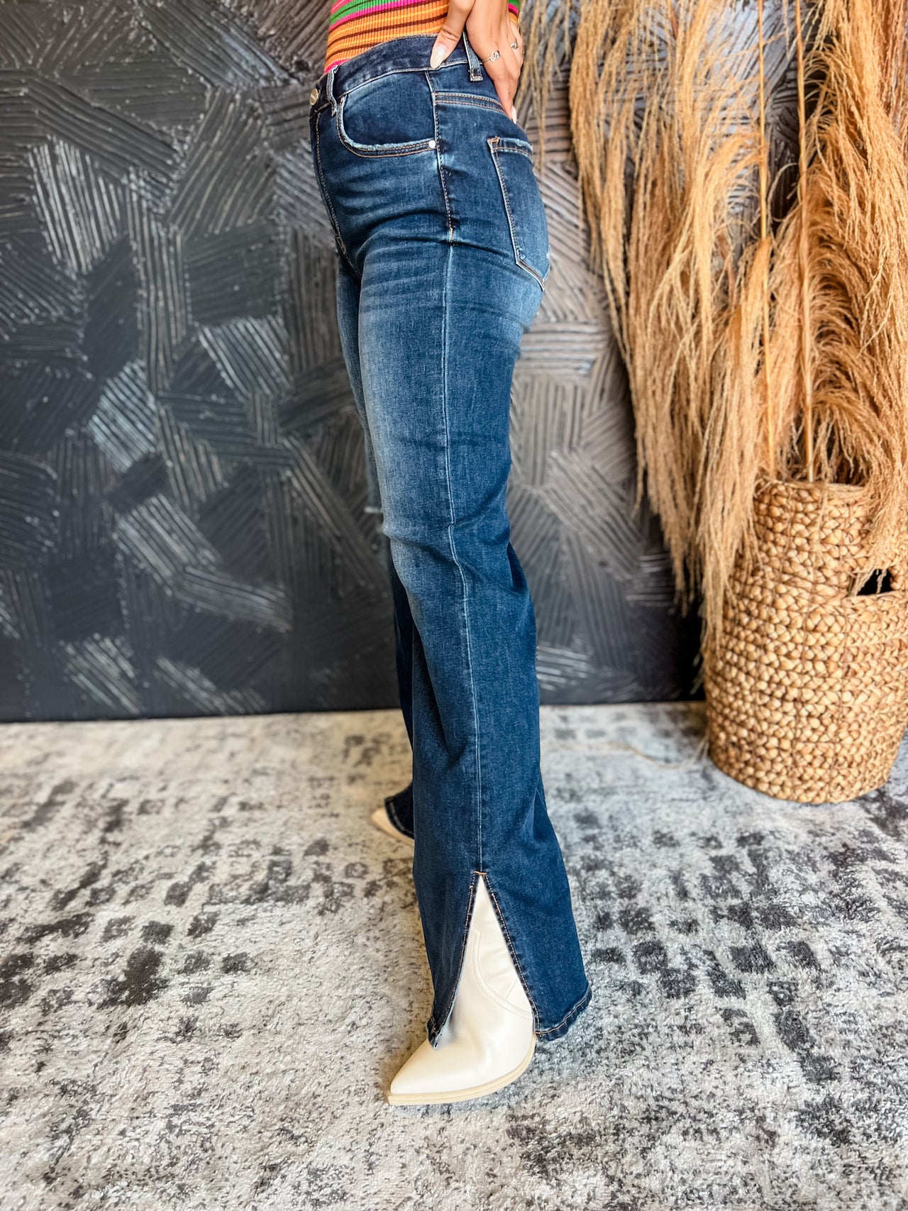 Setting Goals High Rise Wide Flare Jeans