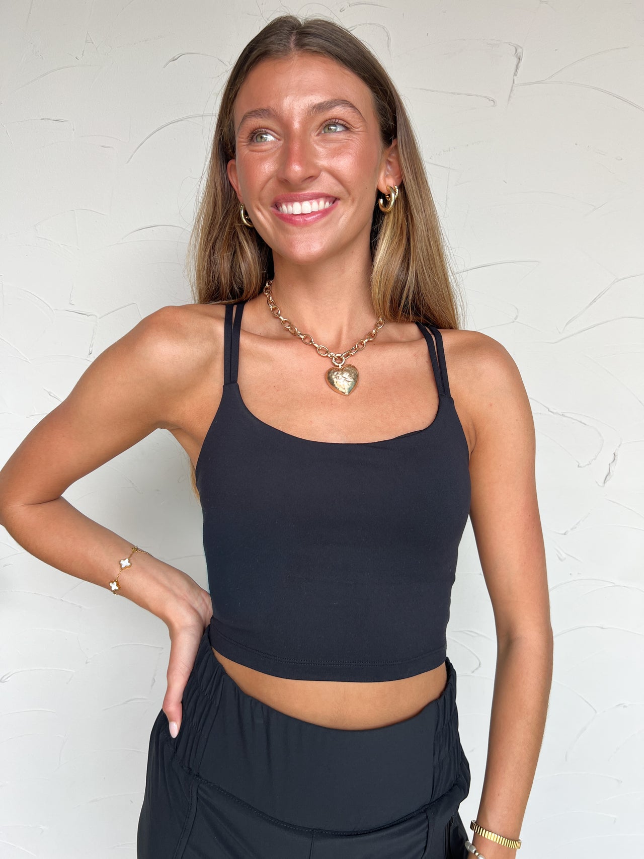 Sign Me Up Criss Cross Sports Bra- Black